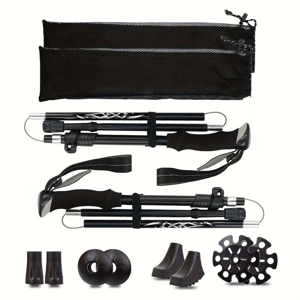 Ultra-Light 7075 Aluminum Folding Trekking Poles for Hiking