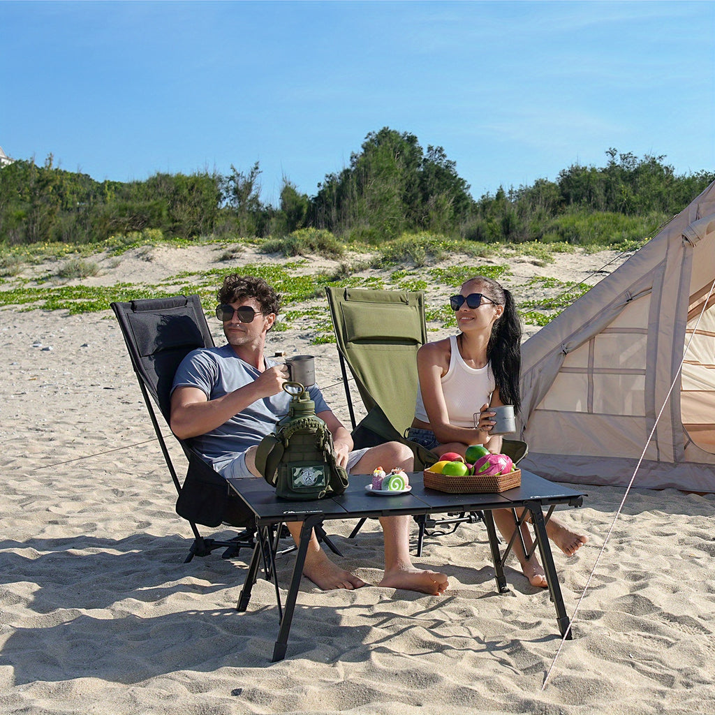 Heavy Duty Folding Camping Chair with Footrest - XL Portable