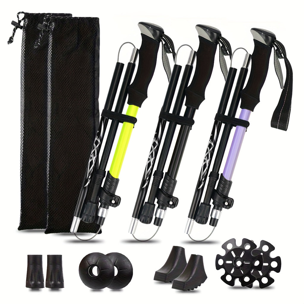 Ultra-Light 7075 Aluminum Folding Trekking Poles for Hiking