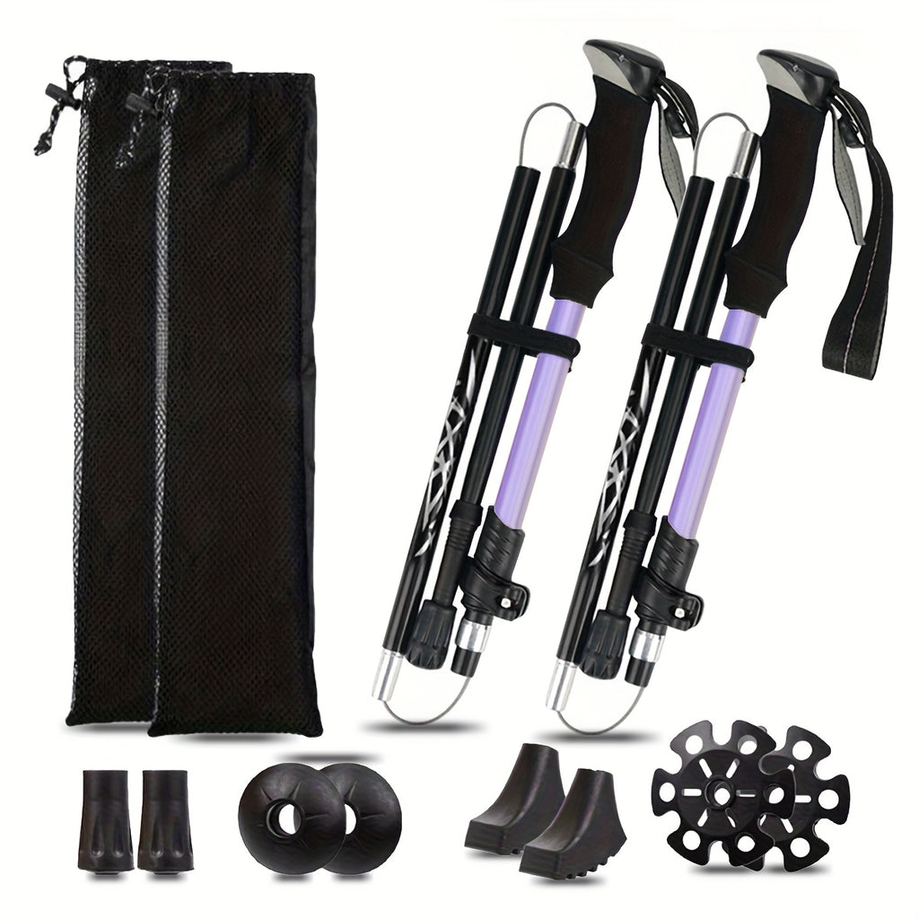 Ultra-Light 7075 Aluminum Folding Trekking Poles for Hiking
