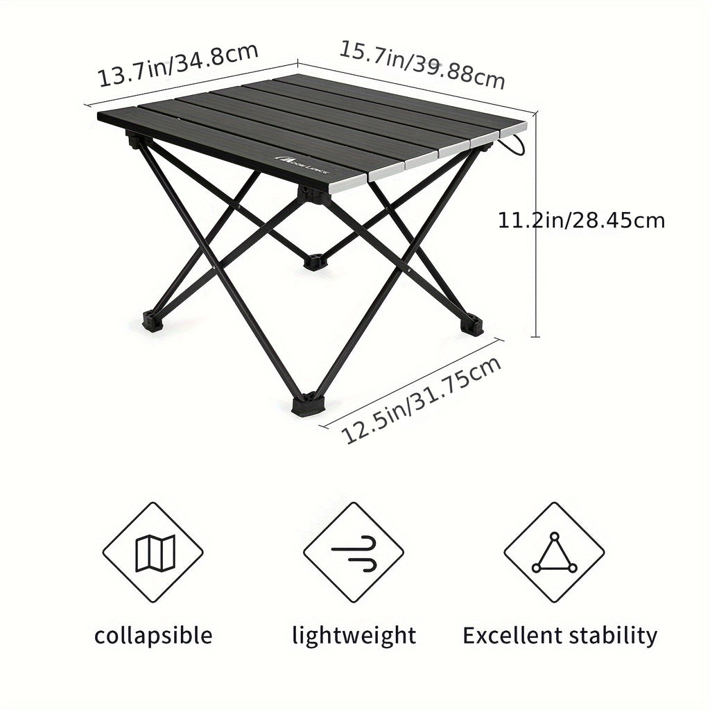 MOON LENCE Aluminum Folding Camping Table - Portable Beach & Hiking Table