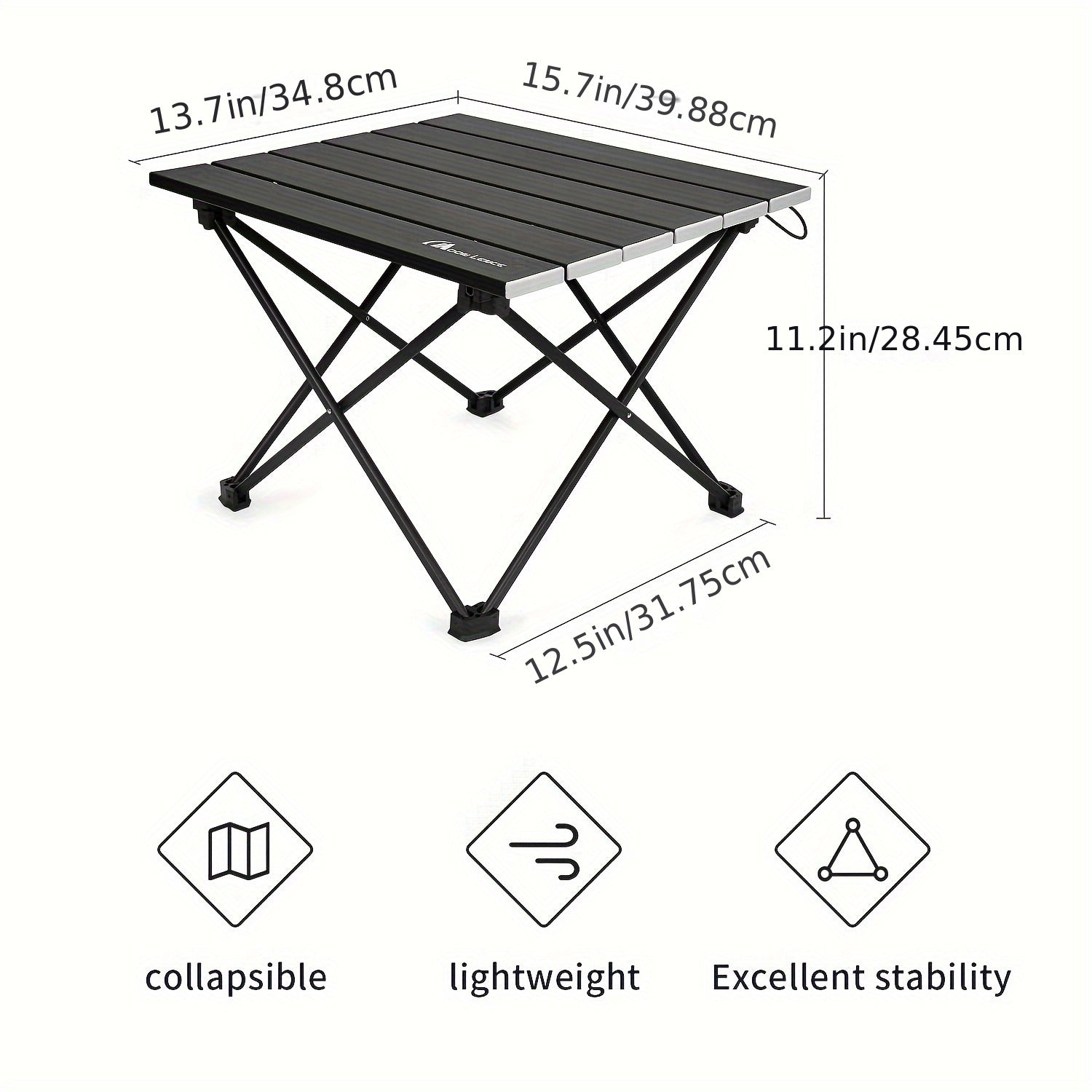 MOON LENCE Aluminum Folding Camping Table - Portable Beach & Hiking Table