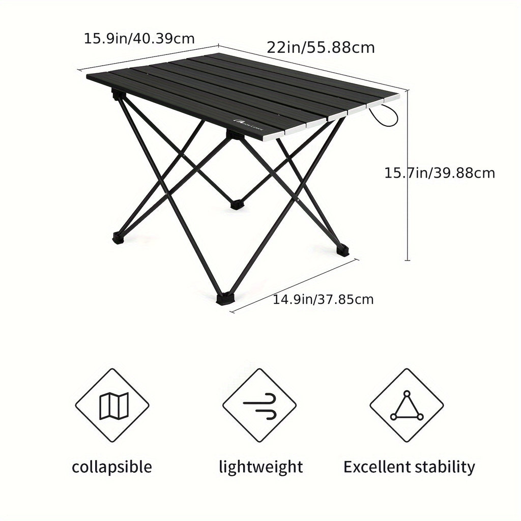 MOON LENCE Aluminum Folding Camping Table - Portable Beach & Hiking Table