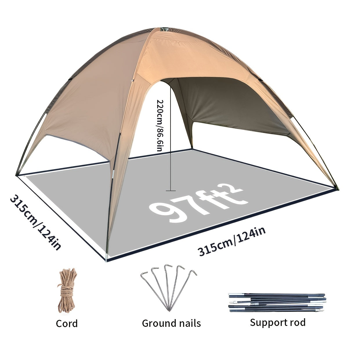 Large Outdoor Canopy Portable Sun Shelter for Family Camping & Parties