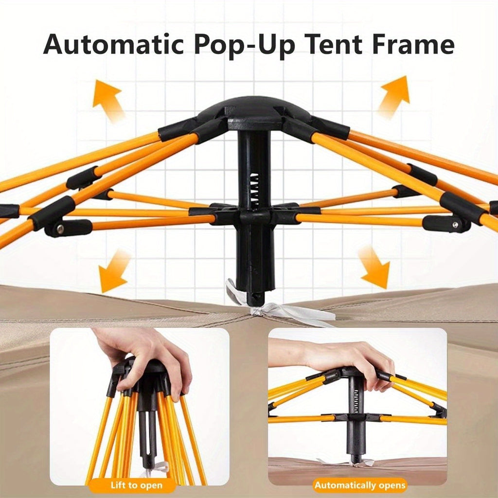 Automatic Pop-Up Camping Tent - UV Protection Sunshade for 1-4 People