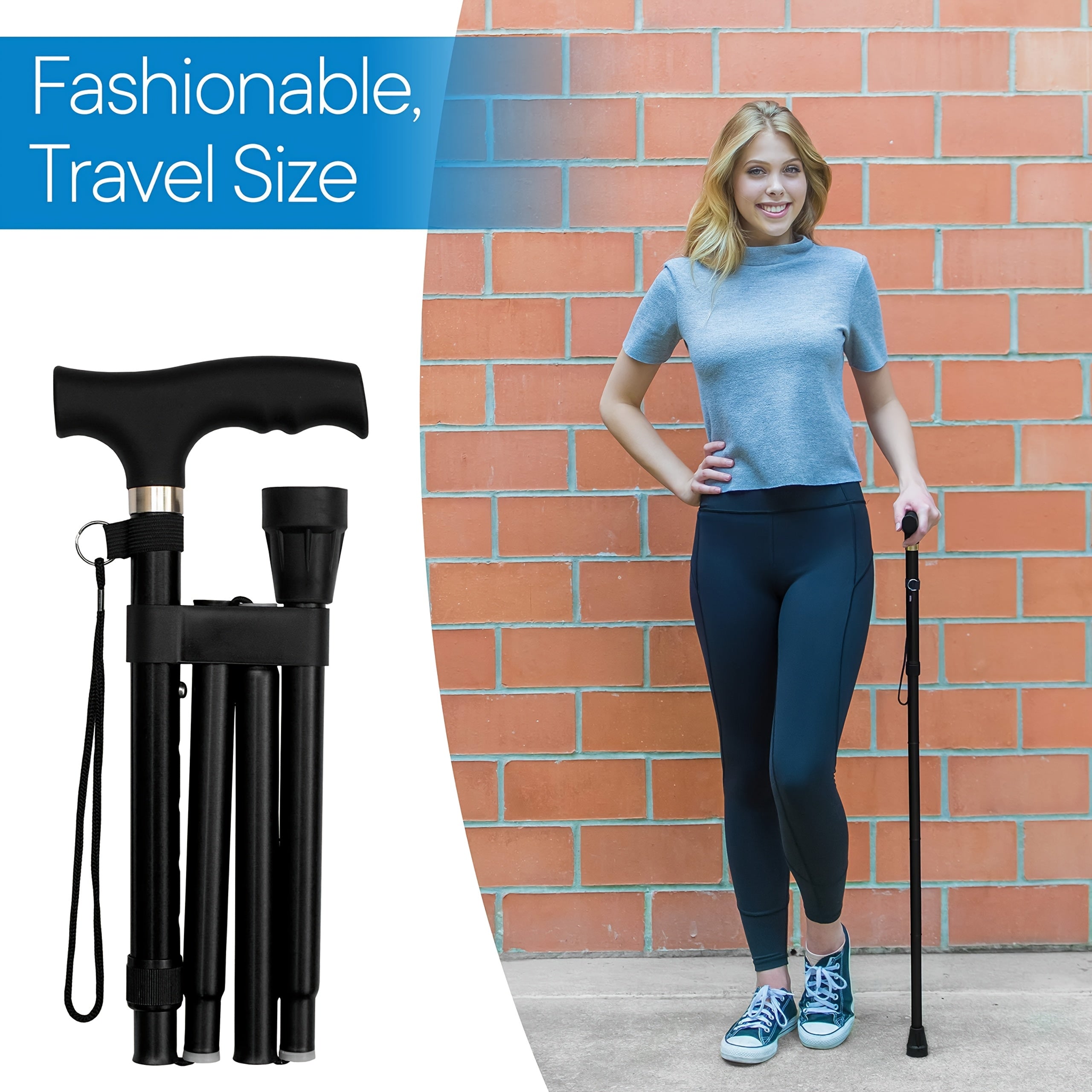Ultralight Folding Walking Stick - Aluminum Alloy Trekking Pole
