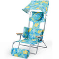 Reclining Backpack Beach Chair with Sunshade for Tanning & Patio
