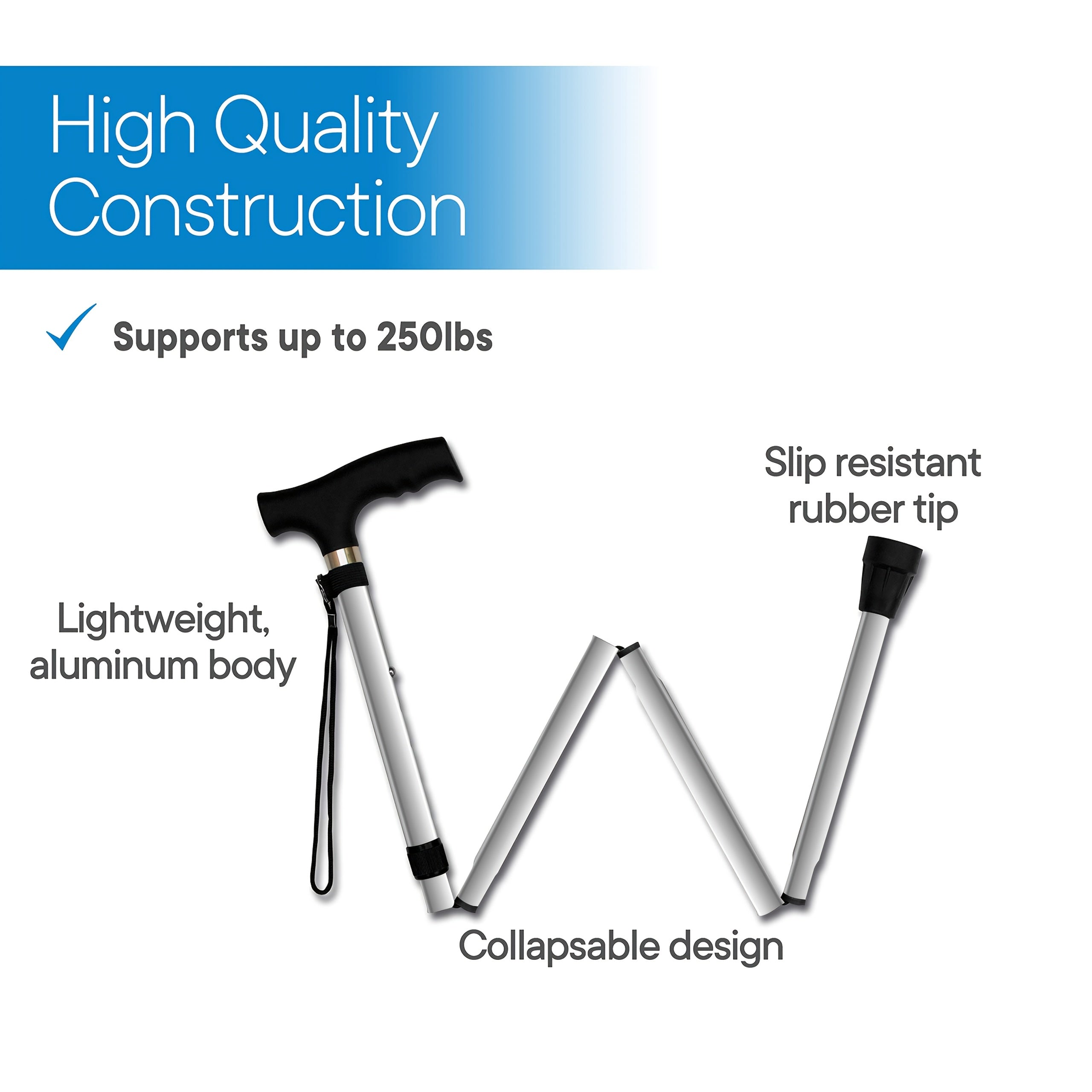 Ultralight Folding Walking Stick - Aluminum Alloy Trekking Pole