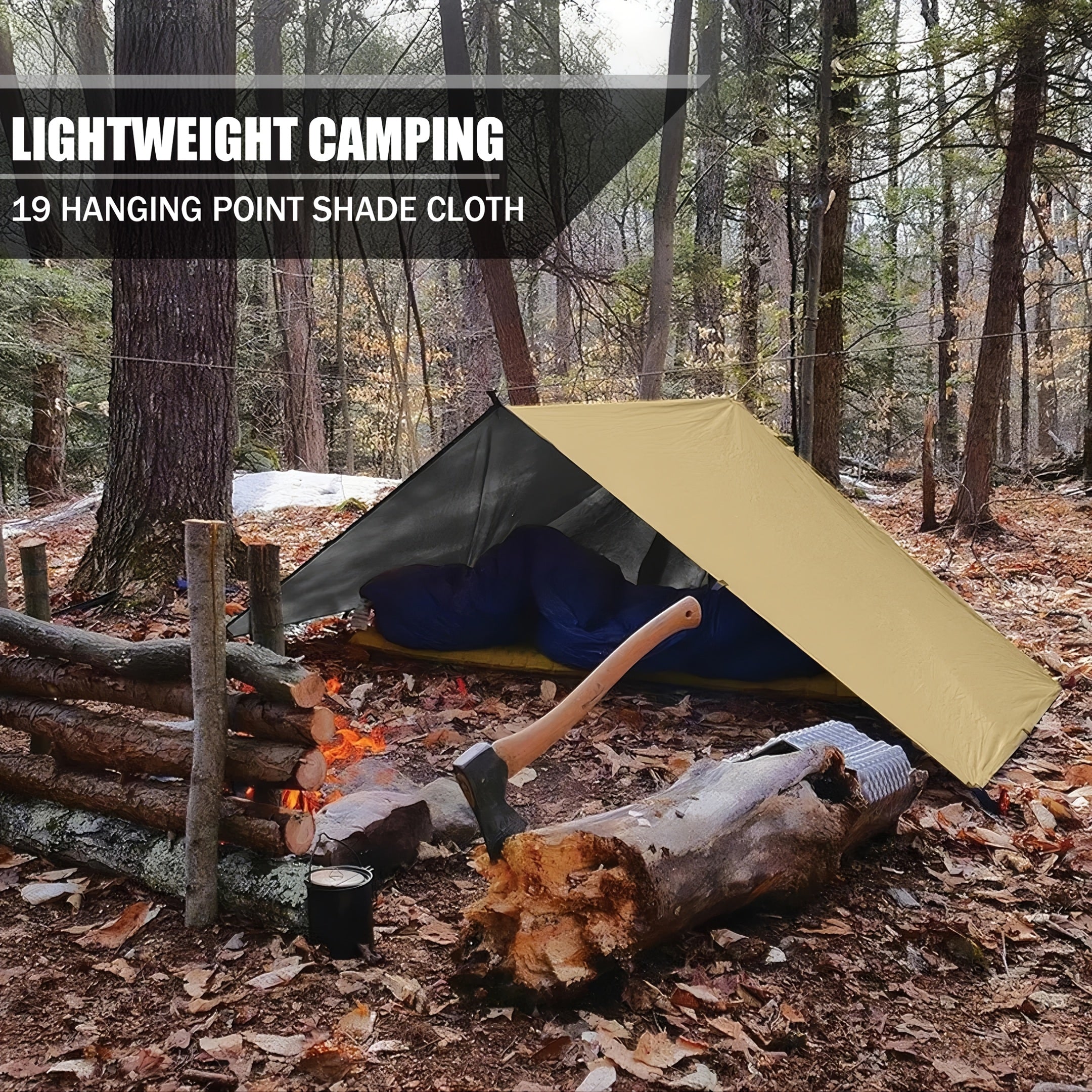 Waterproof Survival Shelter Tarp - Lightweight Camping & Hiking Canopy